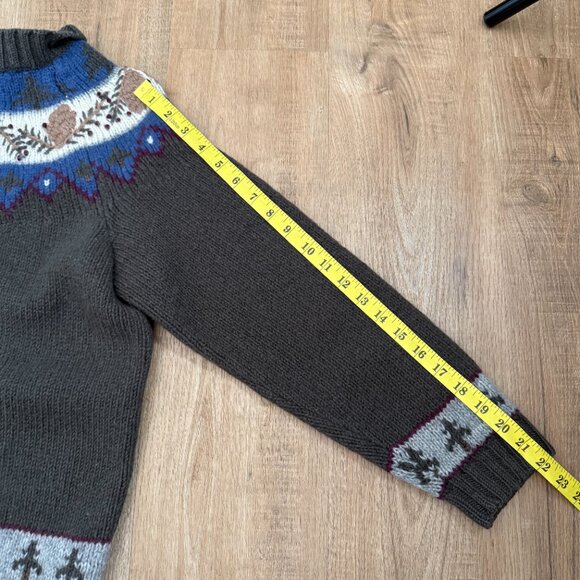 Vintage Northern Reflections Fair Isle Pine Cone Sweater Brown S - Picture 6 of 7